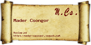 Mader Csongor névjegykártya